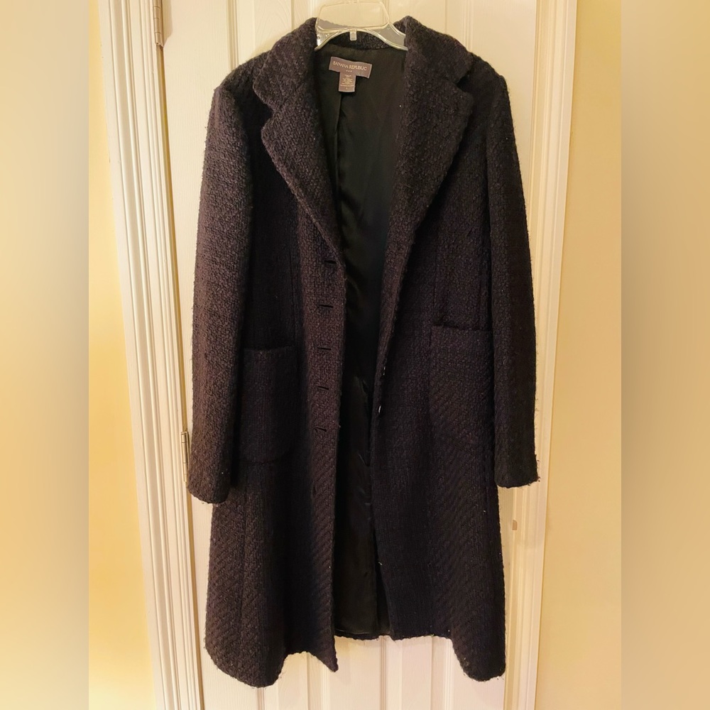 Womens Banana Republic Size Large Black Lined Coat